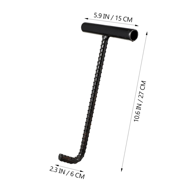 CIYODO 29 cm Black Stainless Steel T-Hook - Practical Tool