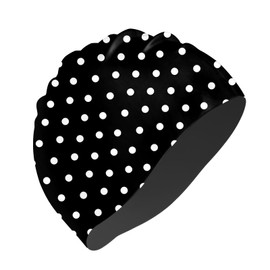 Deokke Silicone Swim Cap Soft Waterproof Durable Swimming Caps Non-Slip Elasticity Keeps Hair Dry Cute for Women Girls Men-White Wave Point