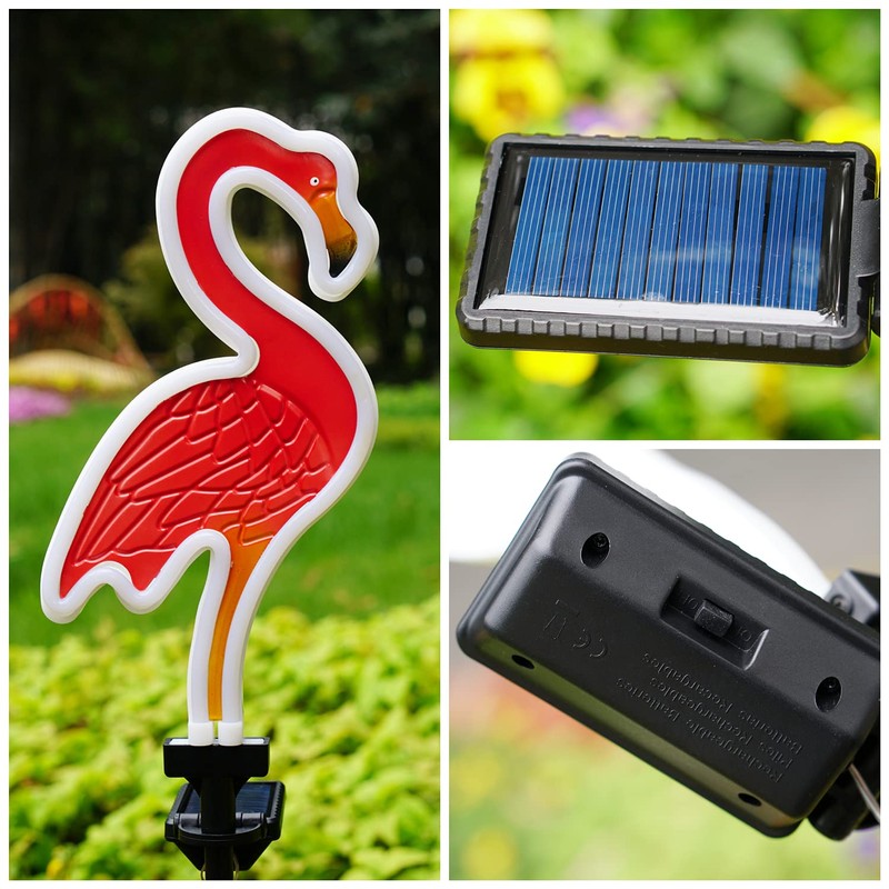 SunKite Flamingo Solar Stake Lights Outdoor,Waterproof Solar Neon Lights for