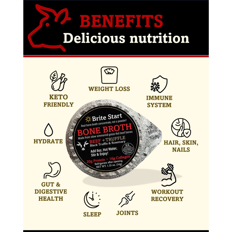 Brite Start Bone Broth - Beef + Black Truffle &