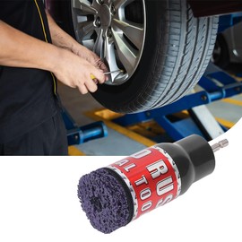 Lwuey Stud Rust Removal Tool, Wheel Stud Cleaner Metal Rescue Hub Clean Tools Effective Mode Bolts Quick Driven for 1/2in Impact Wrenches Electric Drill Cleaning Portable Tool Screws Surfaces