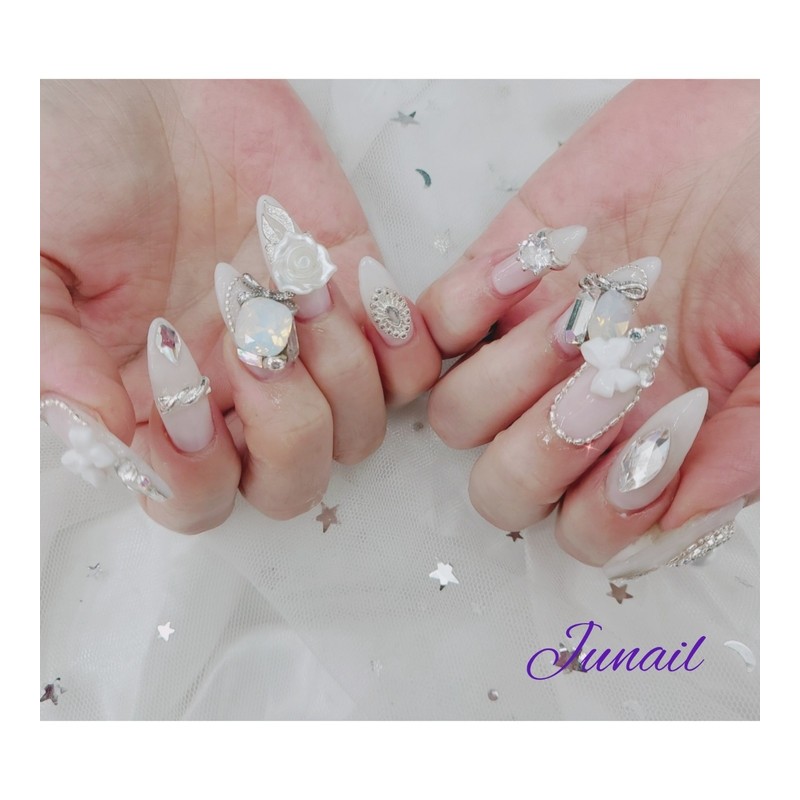 ⭐️ Happy Wedding Handmade Nail Tips ✨ - Long Nose