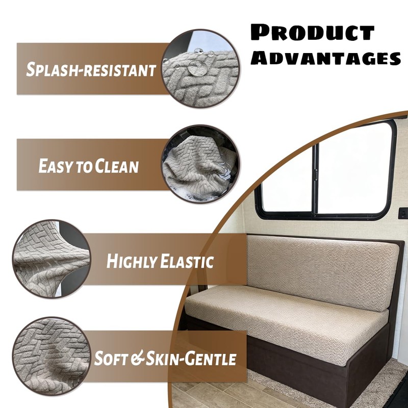 RV Couch Covers for Sofa Bed 2 Piece Stretchable Jackknife