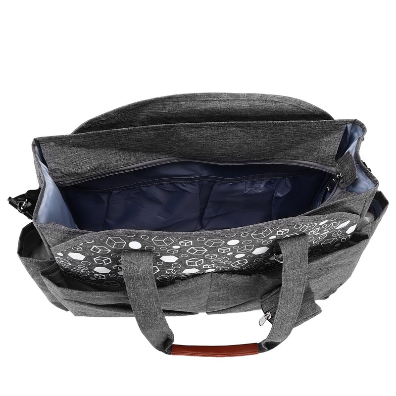 Diaper Bag Large Size Multi Pockets Gray Portable Diaper Tote