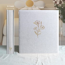 Holoary Photo Album 4x6 500 Photos 5 Pictures Per Page, 500 Pockets 4”x6” Picture Album, Linen Fabric Cover Big Picture Book for Photos, 4x6 Photo Albums for Family Weddings Travel Memories(Grey)