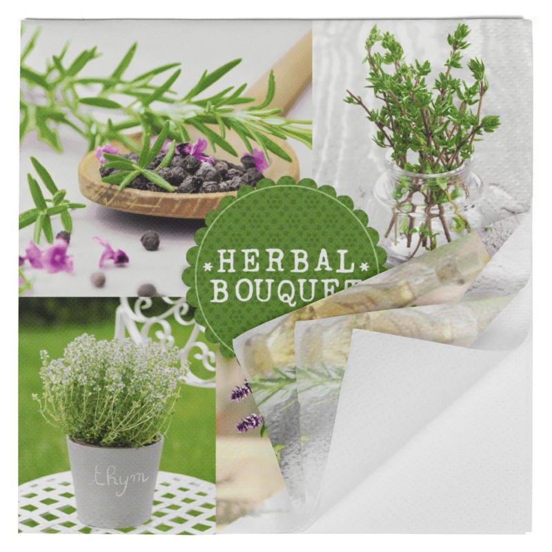 HEKU 100 napkins, 3-ply, 33 x 33 cm, herbs, absorbent