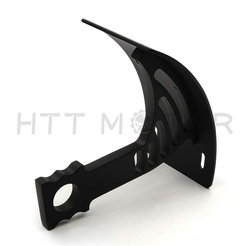 HTTMT MT360-02-BK Black Vertical Curved Mount License Plate Bracket Tag