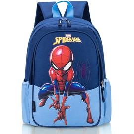 Menelos Nursery Backpack Boys, Children's Backpack Boys, Nursery Backpack for Boys, Children's Bag with Cartoon Pattern 31 x 21 x 15 cm (Dark Blue + Light Blue), Dark blue and light blue