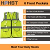 HPHST 5 Pockets High Visibility Reflective Safety Vest,Zipper Front, Meets