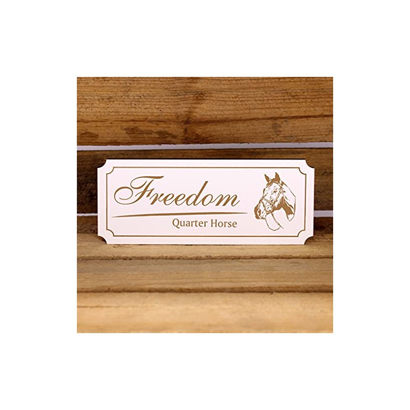 Engraved Sign with American Quarter Horse and Horse Name Motif