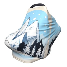 XZDHYZ Snow-capped mountains Versatile full-print Stroller Chair Cover/Nursing Cover, specially designed for your baby, Black