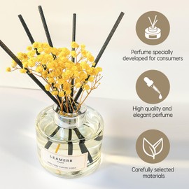 LEAMERR Reed Diffuser Sets Home Fragrance Essential Oil Diffuser Royal Rose Scent- 7 oz (210 ml) Fragrance Oil Diffuser for Bedroom Bathroom Home Décor Includes Reed Diffuser Sticks Scented Oils