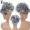 Fayasu Afro Puff Drawstring Ponytail with Curly Hair Pieces Clip