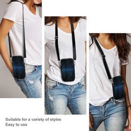 The Blue Binary Matrix - Bolso para teléfono celular con correa desmontable, pequeñas bolsas cruzadas para hombres y mujeres, mini bolsa para teléfono celular, portafolios para teléfono inteligente