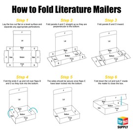 Top Pack Supply Literature Mailers, 12-1/8" x 9-1/4" x 4", White (Pack of 50)