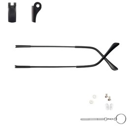 LCLONY Glasses Replacement Legs Metal Eyeglasses Leg Glasses Arm Replacement Double Teeth Eyeglasses Leg Repair Kit (Black) ﻿