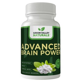 GREEN VALLEY NATURALS - Advanced Brain Power - Supports Healthy, Normal Brain Function, Focus and Concentration, clinically formulated to Support Healthy Brain Clarity. (1 Bottle, 60, Count)