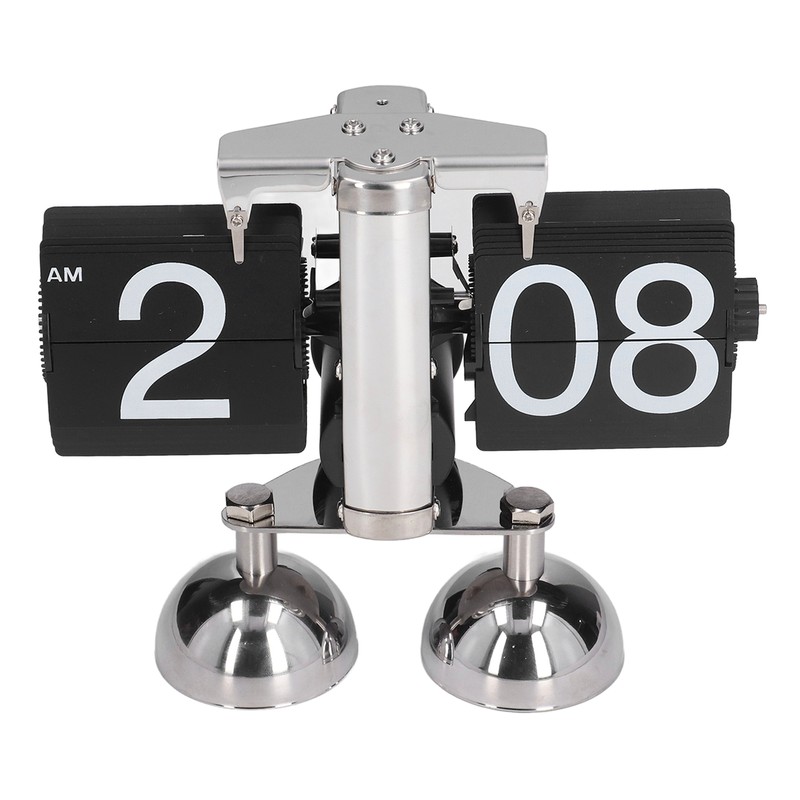 Flip Clock Quartz Movement High Accuracy Retro Style Stainless Steel