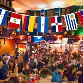 30 m Flag Chain Bunting with 100 Random Country Flags Garland World Flags Flags Perfect Decorations for Football Euro Bar Party Festival Sports Clubs Olympic Games 14 x 21 cm