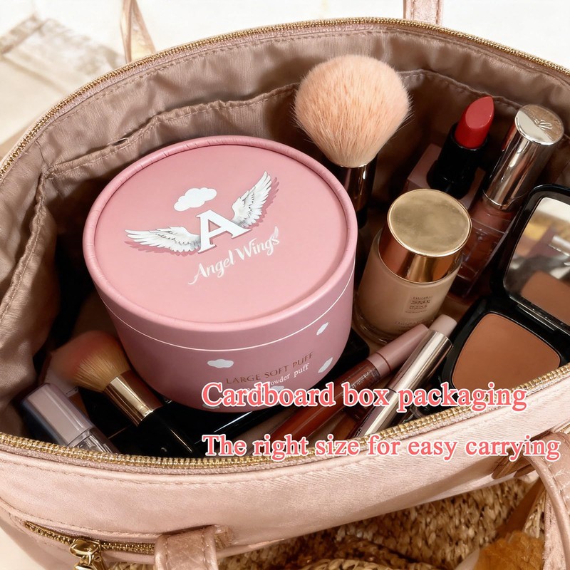 Pink Body Powder Container with 5.5" Large Powder Puff -
