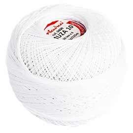 Cotton Crochet Thread Size 10, Fine Yarn (574yd / 525m), Luxurious Feel Crochet and Knitting (3.52oz / 100g) White (0400)