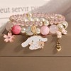 Kawaii Bracelets Crystal Beads Cinnamoroll Bracelet Set Cute Cartoon Elastic