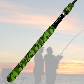 SoftShrink Green Camo Heat Shrink Tubing for Fishing Rods & Lacrosse Grips - Moisture Resistant, Professional Finish (25mm Diameter, 1.65 ft Length, Green Camo Color)