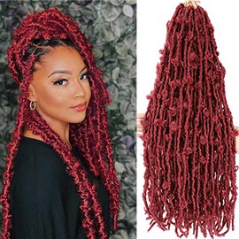 Butterfly Locs Crochet Hair 18 Inch 6 Packs Pre Looped Distressed Crochet Braids Most Natural Hair Extension for Black Women(18inch bug)