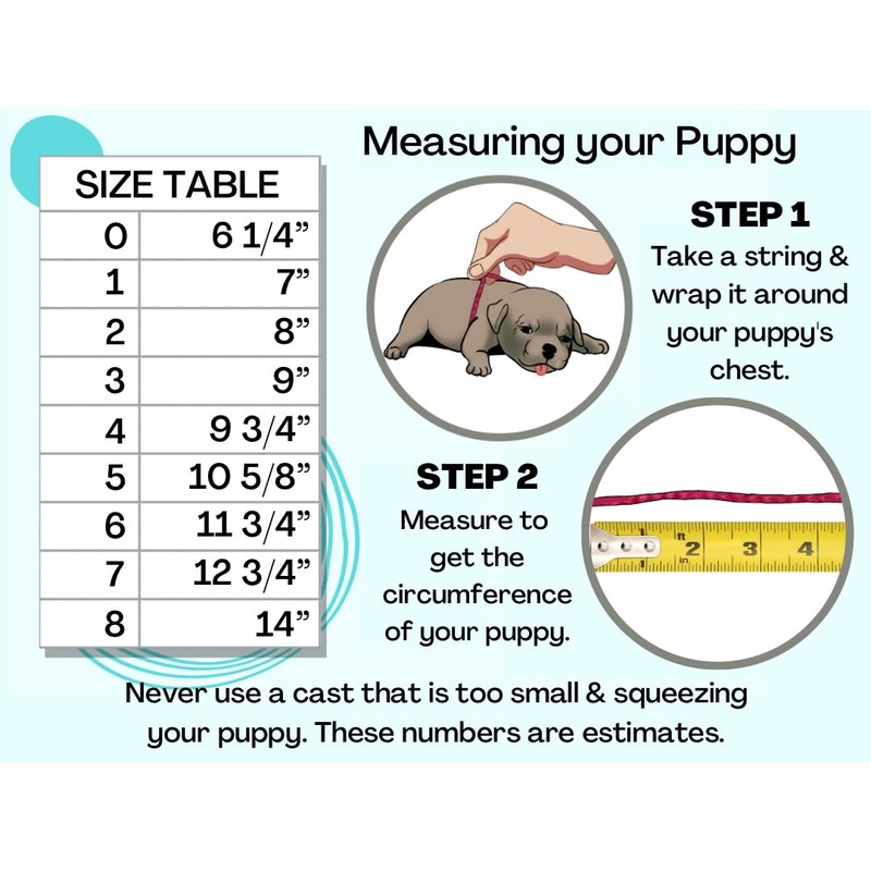 Newborn Puppy Flat Chest Kit, Whelping Essential, Sizes 0-8