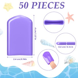 50 Pcs 0.94 x 1.57 Inch Tanning Finger Tips UV Protection Nail Protector Nail Polish Protector for Fingers PVC Nail Covers Gel Nail Remover Caps Finger Sleeves for Tanning Beds UV Rays (Purple)