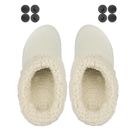 Endoto Fuzzy Inserts for Croc Replacement Fur Fluffy Fleece Liners Winter Warm Inner Lining Socks for Men and Women(Color:Beige,Size:Men12/Women14)