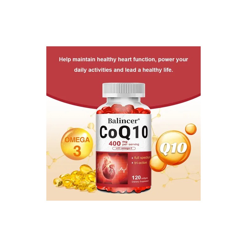 Cápsulas Blandas De Coenzima Q10 De Balincer De Con Omega-3