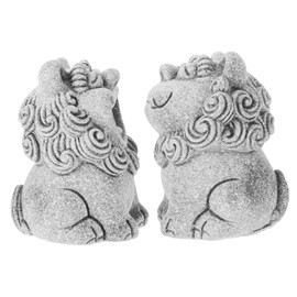 GRIRIW Decorative Mini Lion Figurine Lion Statue for Fairy Garden Shape Adornment 1 Pair Office Home Decor