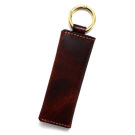 Agility affa Coin Stick Coin Purse, Coin Case, Stick Shape, Key Chain, Key Ring, Carabiner, Genuine Leather, Made in Japan, dark brown