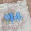 Sky Blue Sugar Handmade Nail Tips - Coffin Egg /