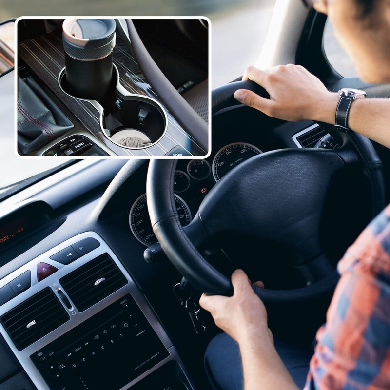 xigua Absorbent Car Coasters 2 Pack, Ceramic Coaster with Cork