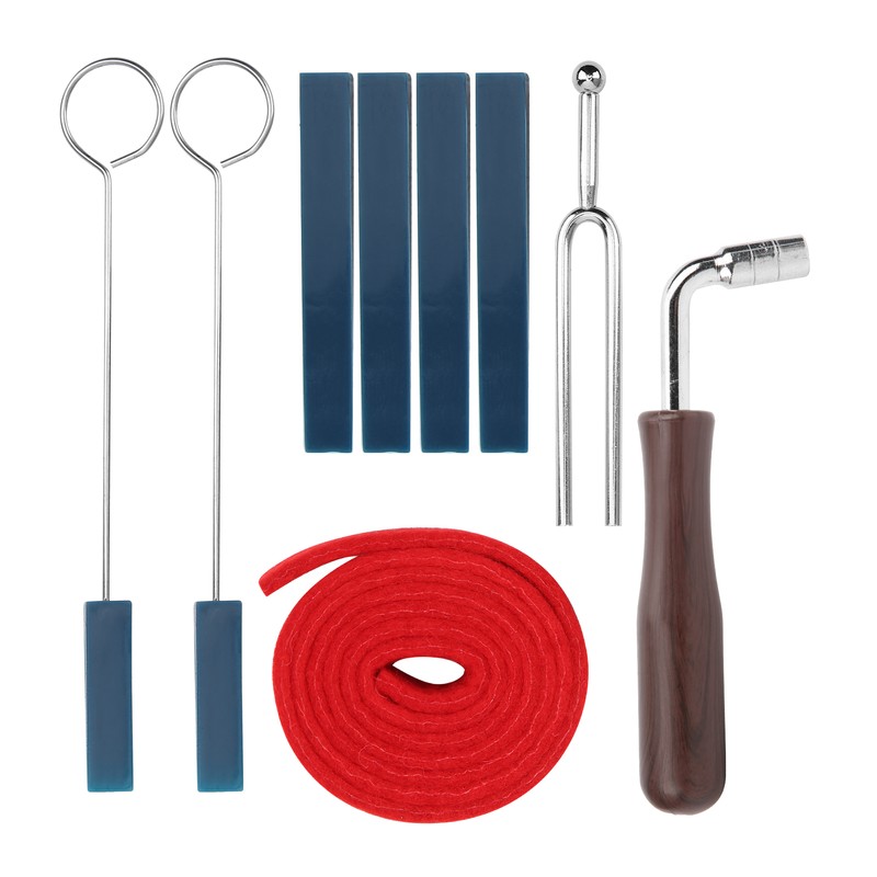 Piano Tuning Set Tool Mutes Wrench Fork Lever Felt Temperament