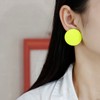 Winssigma Button Earrings, Large Round Acrylic Stud Earrings for Women(Fluorescence