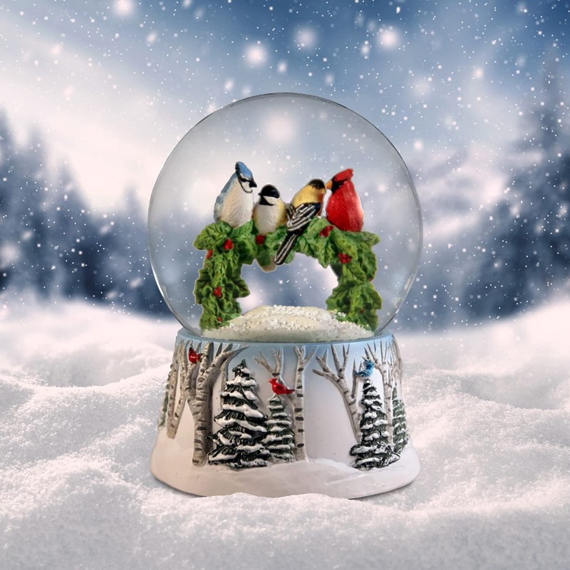 Multi Birds on a Wreath Water Globe San Francisco Music