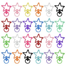 NILLOS Star Clasps, 40 PCS Swivel Clasps Key Holders for Jewelry Making, DIY Crafting Supplies (Colorful)