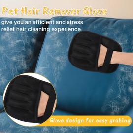 2PCS Pet Hair Removal Glove - Upgrade Reusable Pet Hair Remover Glove for Cats & Dogs, Electrostatic Gloves Pet Hair Remover for Couch, Carpet, Furniture, Car, Bedding, Easy Cleaning & Grooming Tool