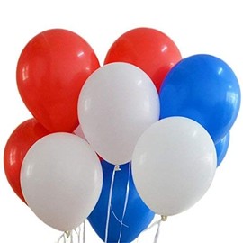 Toyland 30 Red/White/Blue 12" Balloons For CHILE Cricket World Cup Celebrations/World Cup Parties