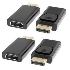 4 x DisplayPort to HDMI, 1080p DP to HDMI, HDMI DisplayPort Adapter, HDMI to DisplayPort Adapter, DisplayPort to HDMI Adapter, DP to HDMI Adapter for Dell, Lenovo, HP, GPU, AMD