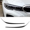 Pair Headlight Eyebrow Glossy Black Trim Front Left Right Decoration