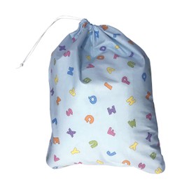 Panini Tessuti Nursery Bag for Baby Boy and Baby Girl Clothes Bag Change Nursery Bag 100% Cotton (Bag 46 x 60 cm Blue Letters)