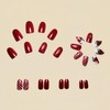 Christmas Red Press on Nails Short Almond Fake Nails with