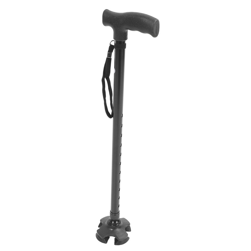 Quad Cane Adjustable Height Anti Slip Lightweight Retractable Senior Walking