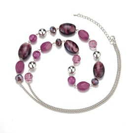 FULU AUTUMN Long Pearl Necklace Women's Boho Long Stone Necklace Statement Jewellery Best Friend Gifts, Crystal Stone Pearl, No Gemstone