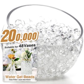 NOTCHIS 200,000 Clear Water Gel Beads for Vases, Tansparent Water Gel Beads for Vase Filler, Candles, Wedding Centerpiece Floral Decorations