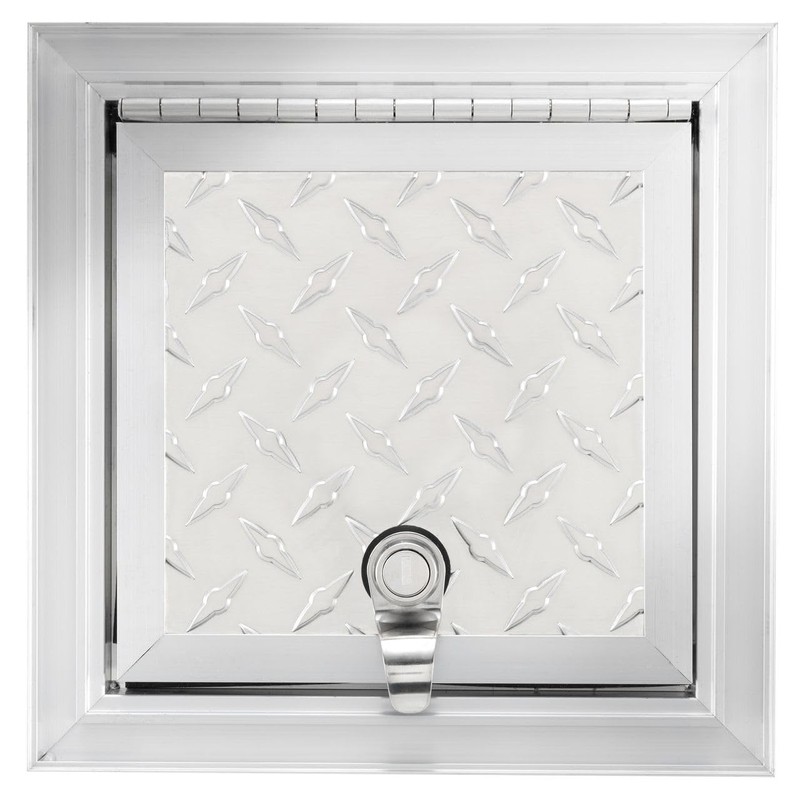 Tough Grade Aluminum Diamond Plate Compartment Door with Lock |